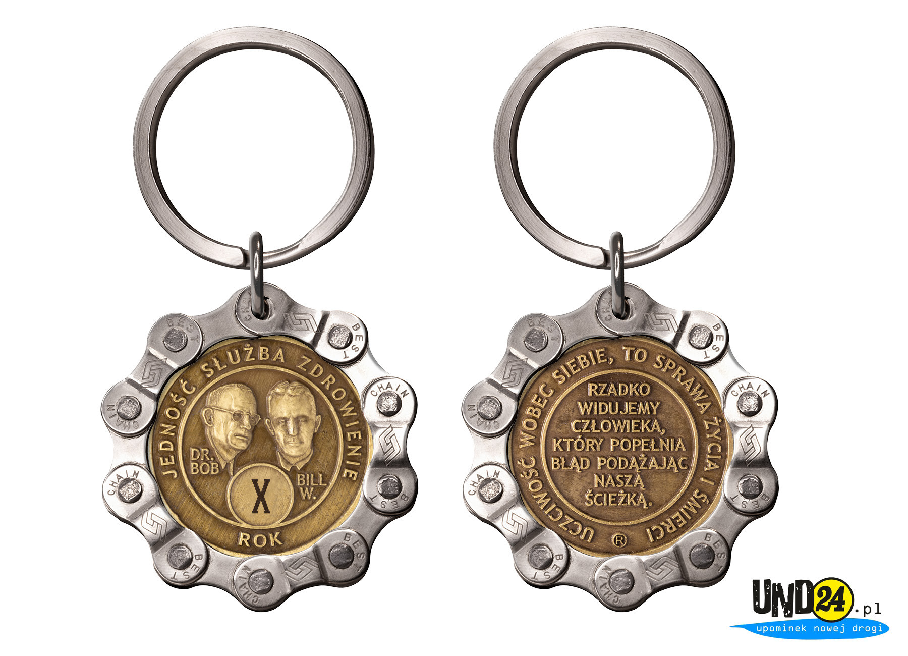 Designerski brelok - Medal 10. Rocznica trzeźwości w Łańcuchu