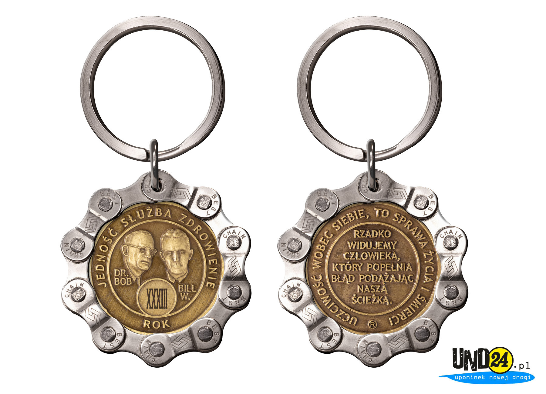 Designerski brelok - Medal 33. Rocznica trzeźwości w Łańcuchu