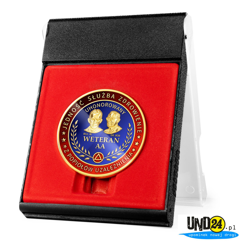 Medal - Uhonorowany Weteran AA z Popiołów Uzależnienia - Kolorowy w Amerykańskim Stylu