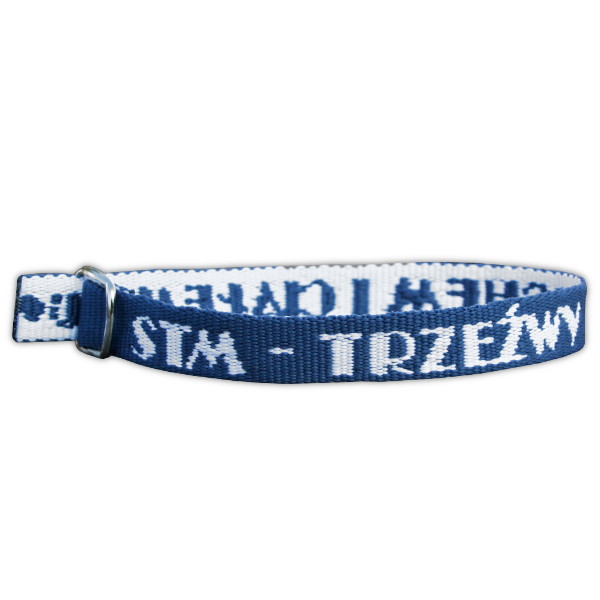 Żakardowa opaska niebieska - STM - Trzeźwy duchem i ciałem