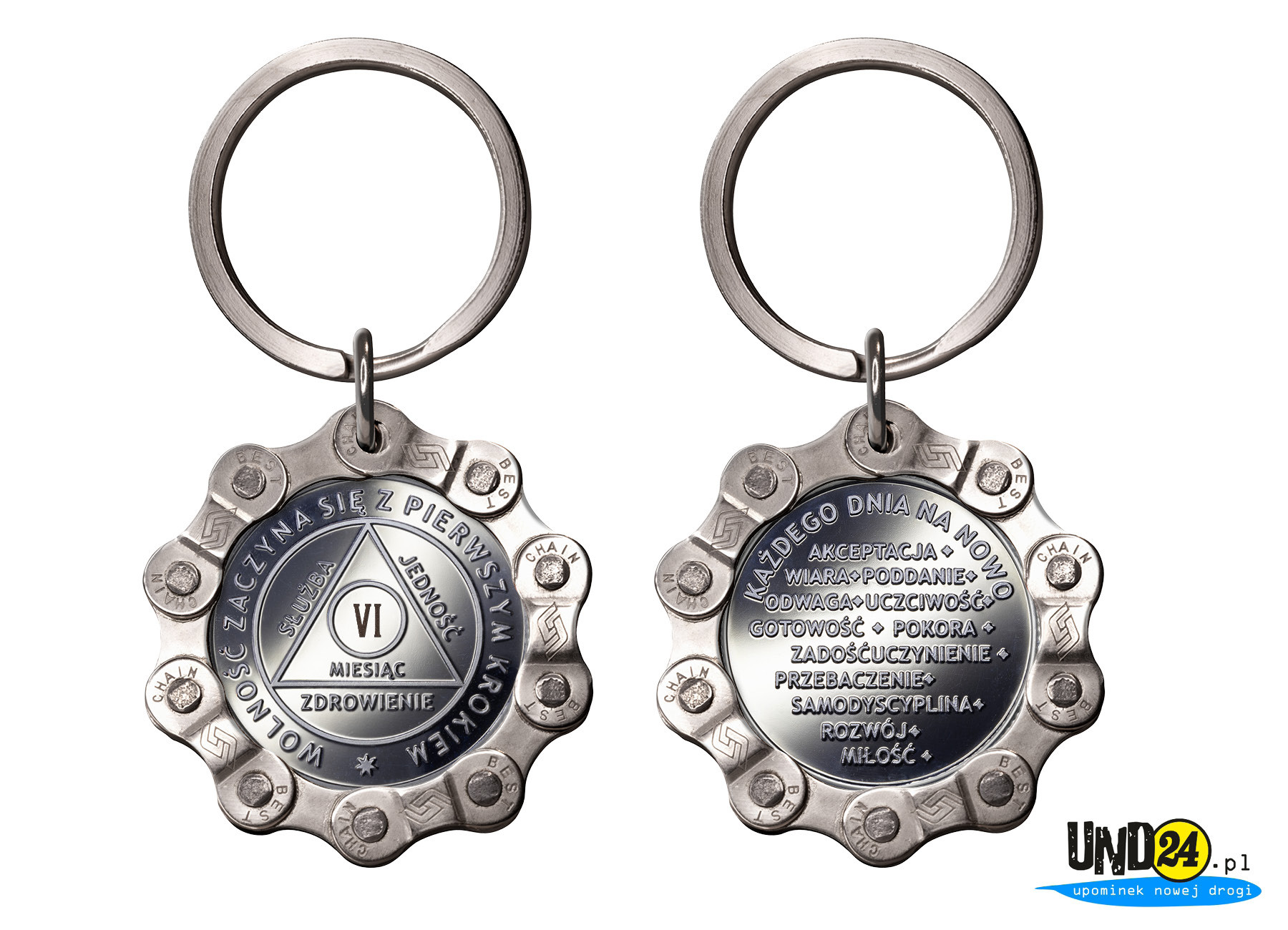 Designerski brelok - Medal 6. Miesiąc trzeźwości w Amerykańskim Stylu w Łańcuchu