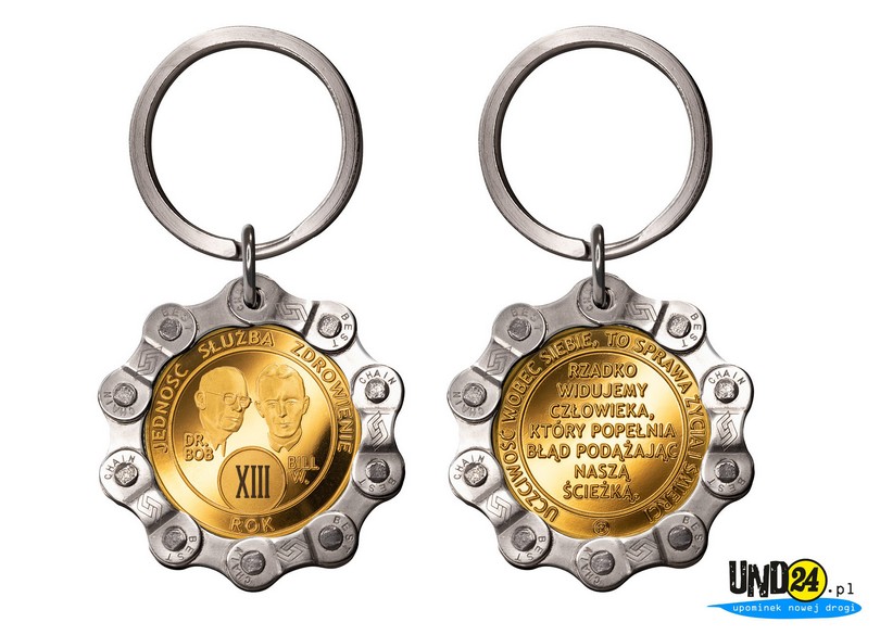 Designerski brelok - Medal 13. Rocznica trzeźwości w Amerykańskim Stylu w Łańcuchu