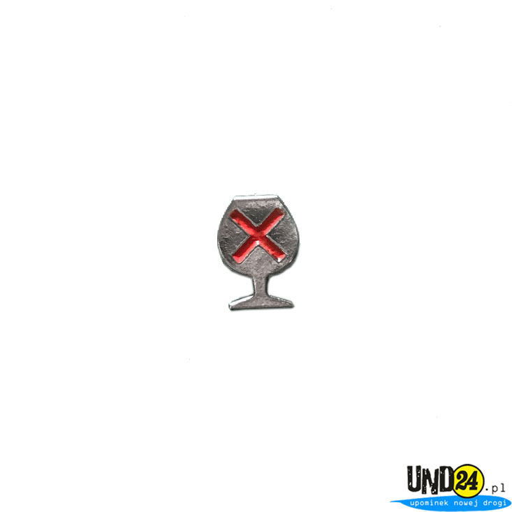 Znaczek - Pins - Pzypinka - Przekreślony - X - Kieliszek